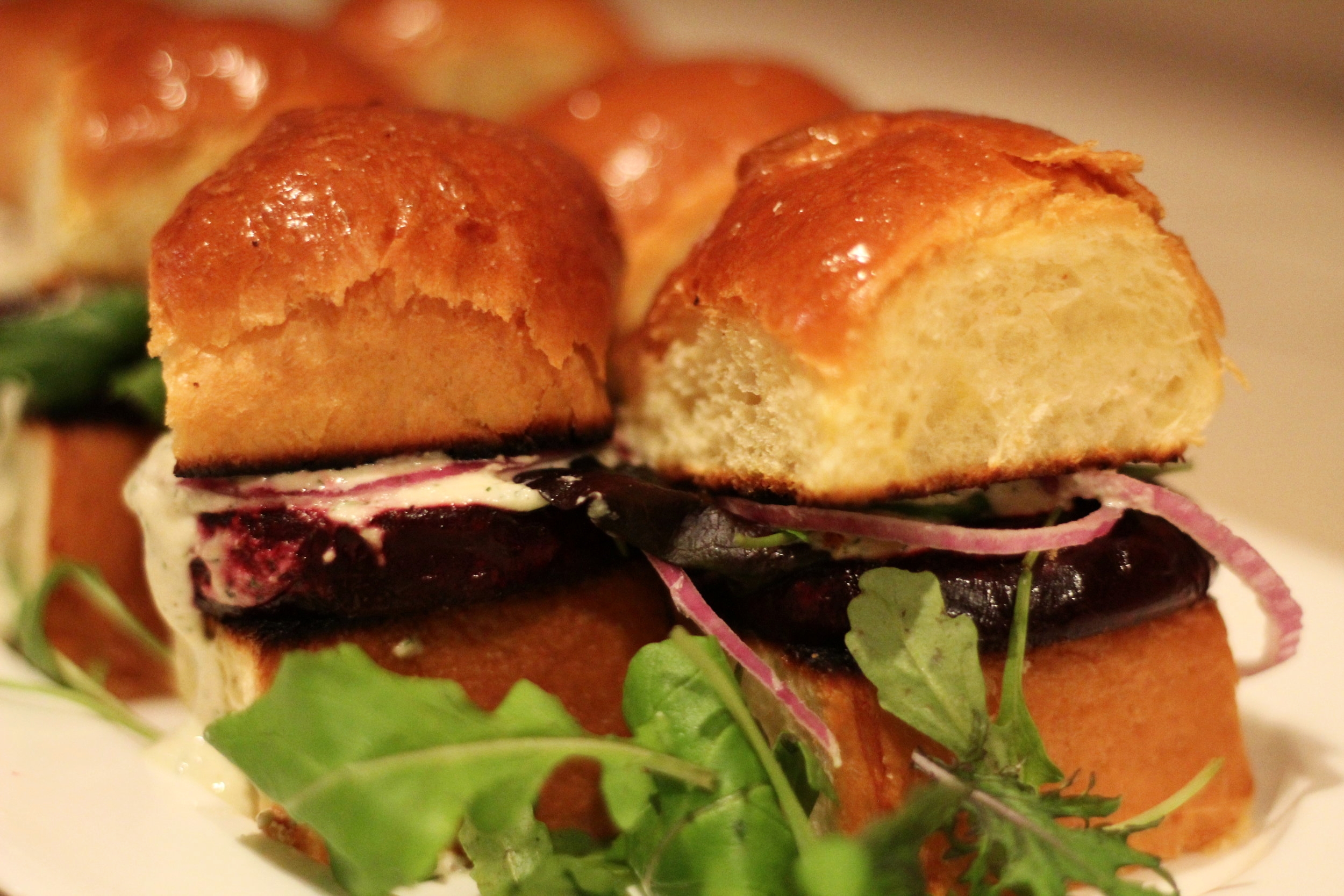 Beet Sliders with Cashew Ranch
